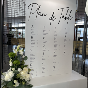 Plan de table socle avec néon