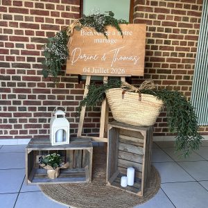 Panneau de bienvenue en bois